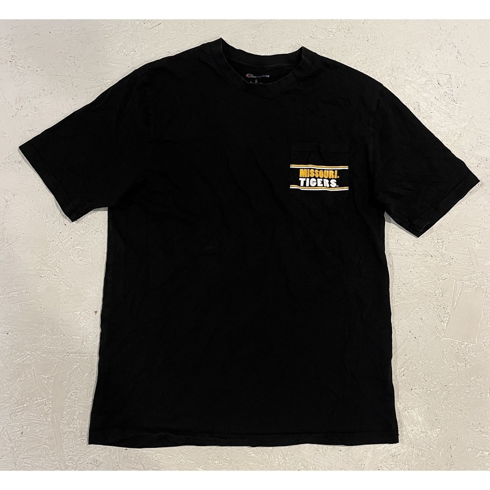 Champion Mizzou‎ Missouri Tigers Pocket T Shirt Mens Large Black Football